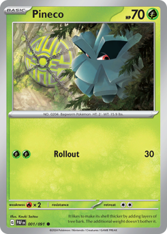 Pineco #01/91 Common / Paldean Fates