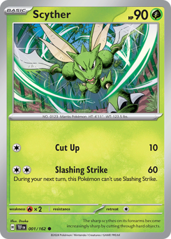 Scyther #001/162 Common (Reverse Holofoil) / Temporal Forces