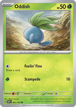 Oddish #001/197 Common (Reverse Holofoil) / Obsidian Flames