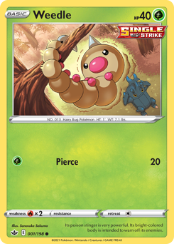 Weedle #001/198 Common (Reverse Holofoil) / Chilling Reign