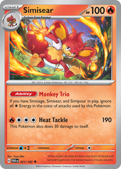Simisear #021/182 Uncommon (Reverse Holofoil) / Paradox Rift
