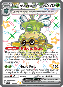 Forretress EX #002/91 Shiny Ultra Rare (Holofoil) / Paldean Fates