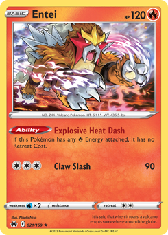 Entei #021/159 Holo Rare (Reverse Holofoil) / Crown Zenith