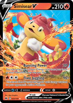Simisear V #022/159 Ultra Rare (Holofoil) / Crown Zenith