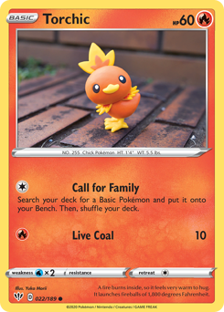 Torchic #022/189 Common (Reverse Holofoil) / Darkness Ablaze