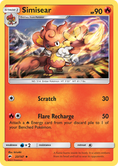Simisear #023/147 Uncommon (Reverse Holofoil) / Burning Shadows