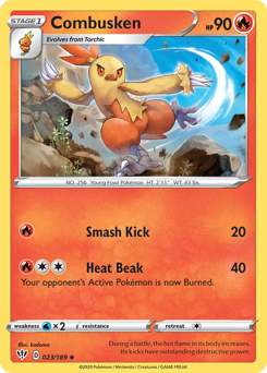 Combusken #023/189 Uncommon (Reverse Holofoil) / Darkness Ablaze
