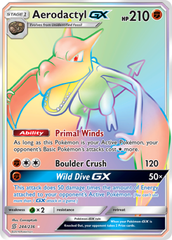 Aerodactyl-GX #224/236 Secret Rare (Holofoil) / Unified Minds