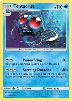 Tentacruel #024/145 Uncommon (Reverse Holofoil) / Guardians Rising