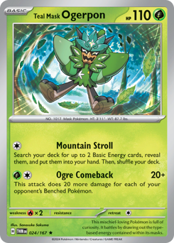 Teal Mask Ogerpon #024/167 Rare (Holofoil) / Twilight Masquerade