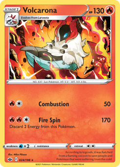 Volcarona #024/198 Rare (Reverse Holofoil) / Chilling Reign
