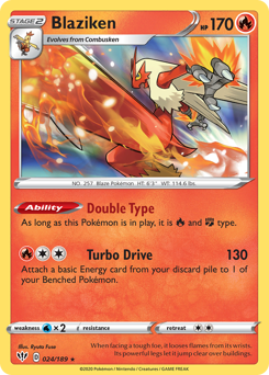 Blaziken #024/189 Holo Rare (Holofoil) / Darkness Ablaze
