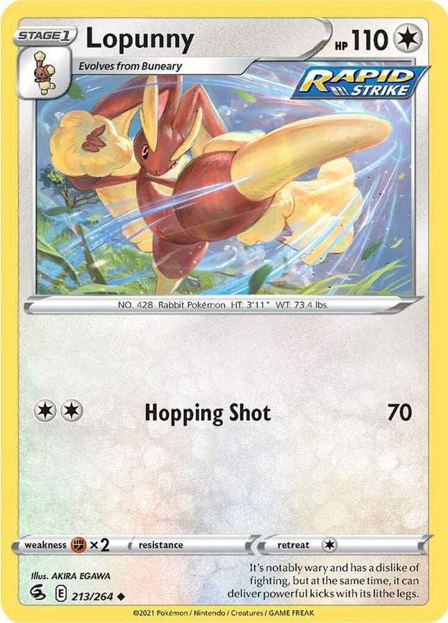 Lopunny #213/264 Uncommon (Reverse Holofoil) / Fusion Strike