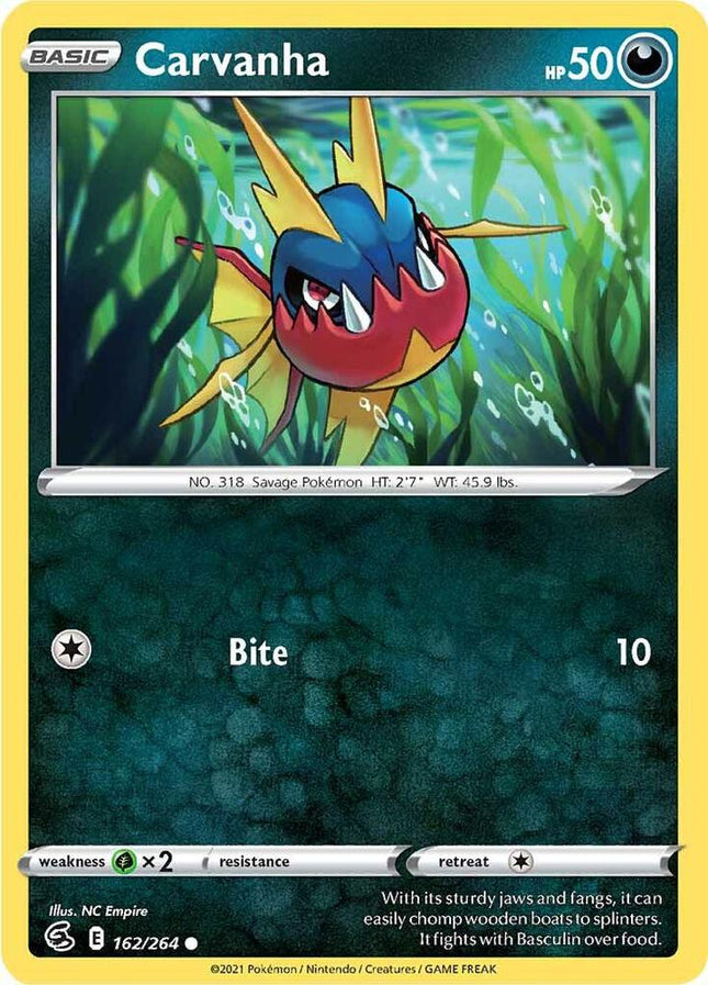 Carvanha #162/264 Common (Reverse Holofoil) / Fusion Strike