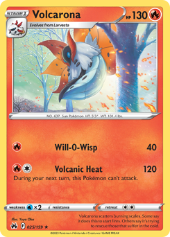 Volcarona #025/159 Rare (Normal) / Crown Zenith