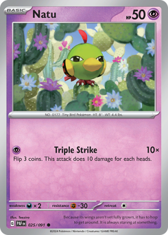 Natu #25/91 Common (Reverse Holofoil) / Paldean Fates