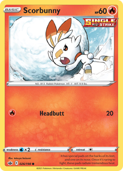Scorbunny #026/198 Common (Reverse Holofoil) / Chilling Reign