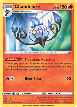 Chandelure #026/196 Holo Rare (Holofoil) / Lost Origin