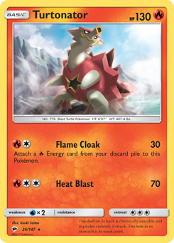 Turtonator #026/147 Rare (Reverse Holofoil) / Burning Shadows
