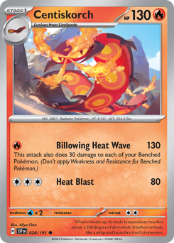 Centiskorch #028/191 Common (Reverse Holofoil) / Surging Sparks