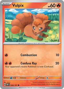 Vulpix #028/197 Common / Obsidian Flames