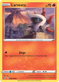 Larvesta #029/189 Common (Reverse Holofoil) / Darkness Ablaze