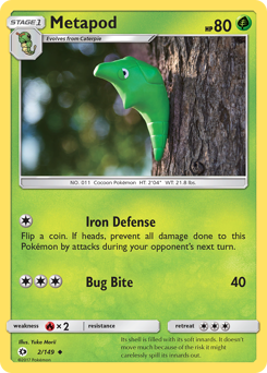 Metapod #002/149 Uncommon (Reverse Holofoil) / Sun & Moon