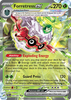 Forretress EX #002/91 Double Rare (Holofoil) / Paldean Fates