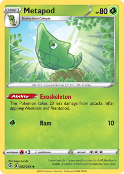 Metapod #002/264 Uncommon (Reverse Holofoil) / Fusion Strike