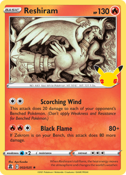 Reshiram #02/25 Holo Rare (Holofoil) / Celebrations