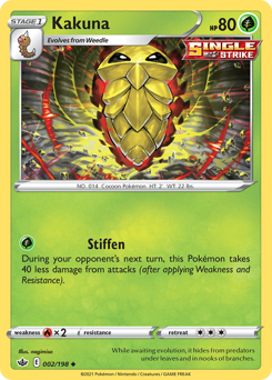 Kakuna #002/198 Uncommon (Reverse Holofoil) / Chilling Reign