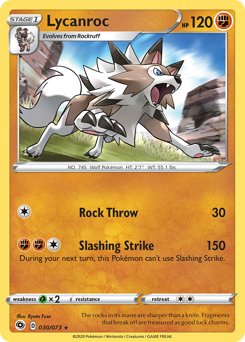 Lycanroc #30/73 Holo Rare (Reverse Holofoil) / Champion's Path