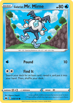 Galarian Mr. Mime #030/159 Common / Crown Zenith