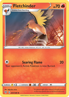 Fletchinder #031/189 Uncommon (Reverse Holofoil) / Darkness Ablaze