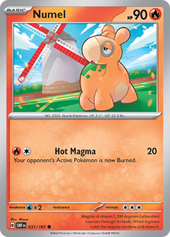 Numel #031/197 Common (Reverse Holofoil) / Obsidian Flames