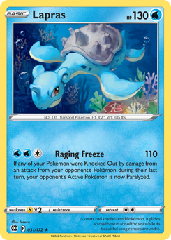 Lapras #031/172 Rare (Reverse Holofoil) / Brilliant Stars