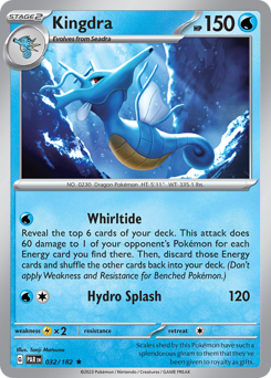 Kingdra #032/182 Rare (Reverse Holofoil) / Paradox Rift