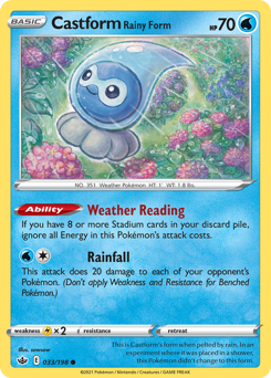 Castform Rainy Form #033/198 Common (Reverse Holofoil) / Chilling Reign