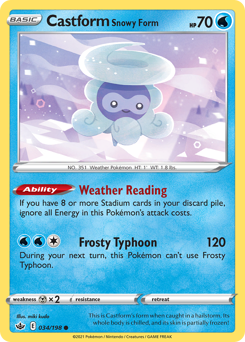 Castform Snowy Form #034/198 Common / Chilling Reign