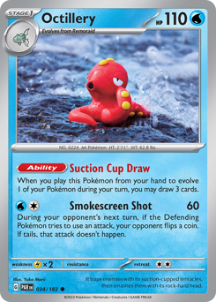 Octillery #034/182 Common (Reverse Holofoil) / Paradox Rift