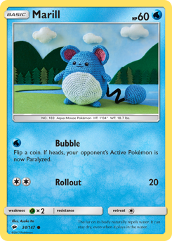 Marill #034/147 Common (Reverse Holofoil) / Burning Shadows