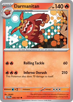 Darmanitan #035/167 Uncommon (Reverse Holofoil) / Twilight Masquerade