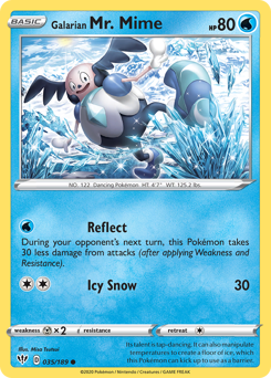 Galarian Mr. Mime #035/189 Common (Reverse Holofoil) / Darkness Ablaze