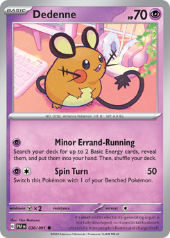 Dedenne #36/91 Common (Reverse Holofoil) / Paldean Fates