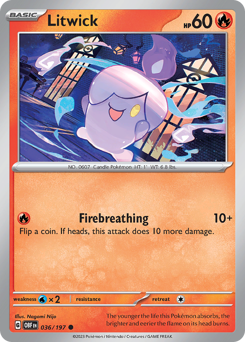 Litwick #036/197 Common (Reverse Holofoil) / Obsidian Flames