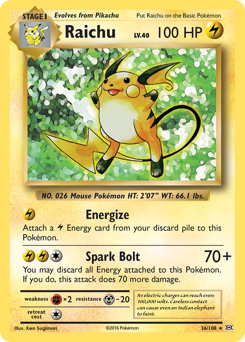 Raichu #036/108 Rare (Reverse Holofoil) / Evolutions