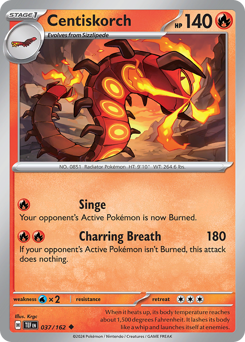Centiskorch #037/162 Uncommon (Reverse Holofoil) / Temporal Forces