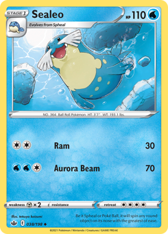 Sealeo #038/198 Uncommon (Reverse Holofoil) / Chilling Reign