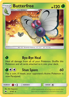 Butterfree #003/147 Rare (Reverse Holofoil) / Burning Shadows