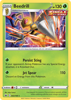 Beedrill #003/198 Holo Rare (Holofoil) / Chilling Reign